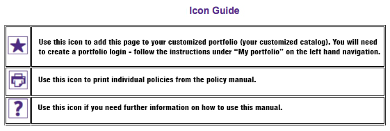 Policy Manual Icon Guide